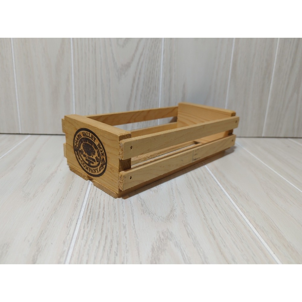 Wooden small crate Napa Valley Box CA Winged Wheel Produce holds cassette tapes